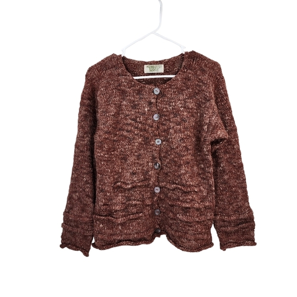 Sue P Knits Women's Button Front Wool Linen Blend Cardigan Sweater - S - Picture 1 of 8
